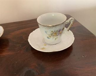 PLL #300 Unmarked Hand painted Demitasse cup and saucer 