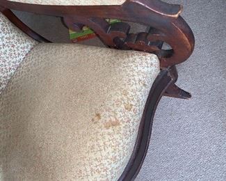 PLL #309 Victorian Rocker @ $100 - Damage to back leg- Easy Repair 