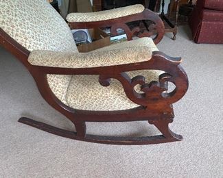 PLL #309 Victorian Rocker @ $100 - Damage to back leg- Easy Repair 