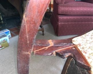 PLL #309 Victorian Rocker @ $100 - Damage to back leg- Easy Repair 