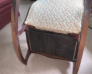 PLL #309 Victorian Rocker @ $100 - Damage to back leg- Easy Repair 
