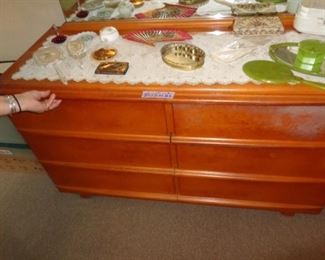 PLL #560 - Part of Bed Set ; Ladies Dresser with attached mirror, Bed, two nightstands & tall dresser (Kling) @ $500 for ALL
