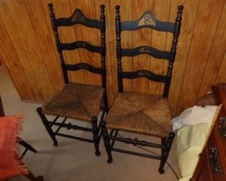 PLL #628 Pair of Ladder Back Chairs $60