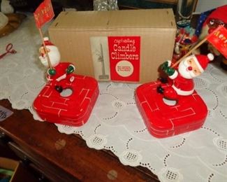 PLL #707 Christmas Candle Climbers In Original Box (one Santa has a broken foot) @ $15 