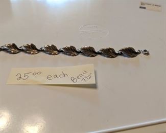 PLL #40 - Beau Sterling Silver Leaf Bracelet 7 1/2" $25