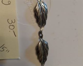 PLL #41 - Beau Sterling Silver Leaf  Necklace 15" $30