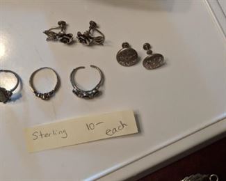PLL #43 - Sterling Rings & Earrings $10 each /pair