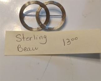 PLL #45 - Beau Sterling Double Circle Brooch $13