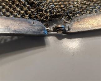 PLL #49 - German Silver Mesh Purse (minor repair needed by hinge) $45