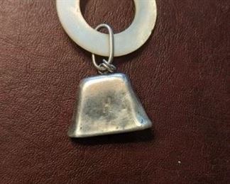 PLL #76 - Antique Sterling Mother of Pearl Teether 