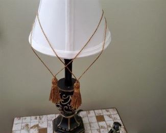 Small black and gold lamps 25 each/40 pair 14"