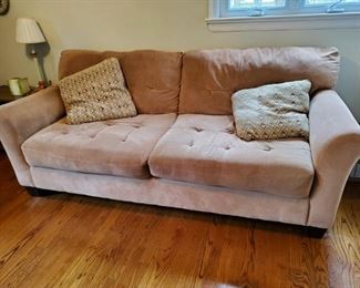 Tan sofa 78Wx37Dx35H $125