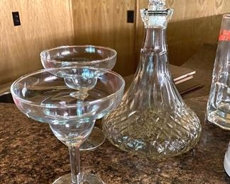 Liquor decanters and glasses