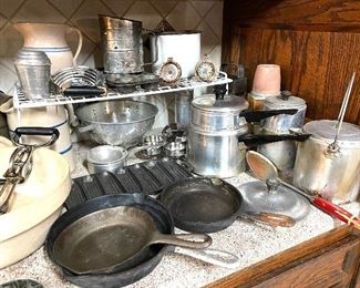 Cast iron and vintage kitchenware