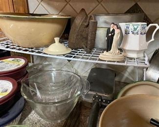 Vintage wedding cake topper and other vintage items