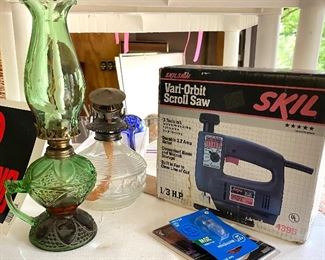 Oil lamp and Skil saw
