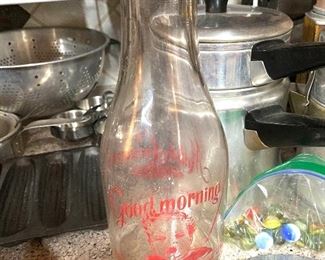 Old milk bottle with great graphics