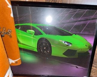 Sports car framed picture