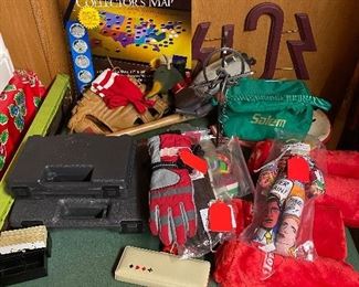 Pistol cases, Tom’s golf covers, gloves