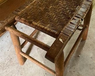 Rattan bottom stool