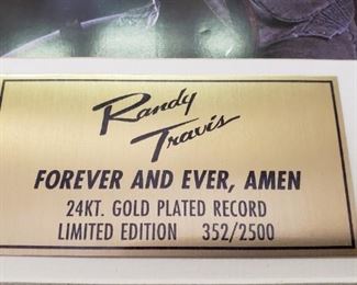 Randy Travis 24kt gold plated record