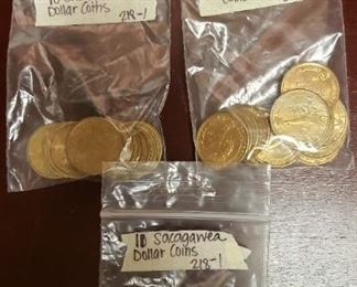 Sacagawea and President Dollar coins
