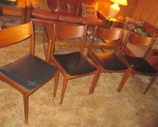 Vintage Mid-Century Modern Teak Dining Chairs Perfect Condition 