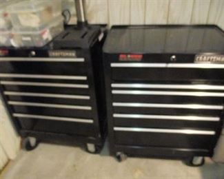 Craftsman Lockable Ball-Bearing Steel Tool Box Storage Chests Black