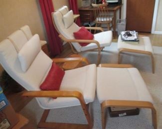 IKEA Bentwood Chairs and Ottomans