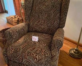 #4 - $140 - Hanning Home Point Co. Recliner Chair - 30"W x 38"D x 39"H (to back of chair) x 20"H (to seat)