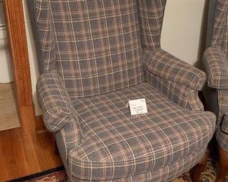 #26 - $120 - Benchmark Wingback (1 of 2) - 31"W x 32"D x 41"H (to back of chair) x 19"H (to seat)