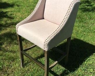 Contemporary Studded Cream Bar Chair Stool