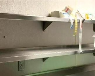 2 Stainless steel wall mount shelves
102"x12" each
Contents are not included