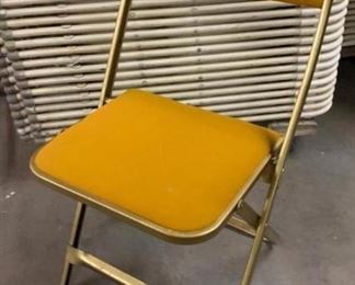540 Gold Metal Frame Chairs with Gold Upholstered Seat