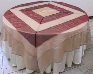 overlay tablecloth (MK-6920)  - Burgundy/Pink (485)
100% polyester organza
87"x87"