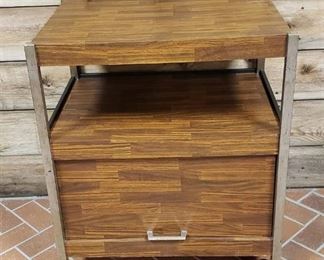 Wood / Metal 2 Shelf Cabinet Cart ~ 26.5 in. x 20 in. x 31 in. ~ Locking Casters