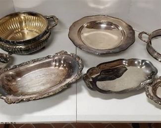 Silverplated Footed Bowls and Trays
