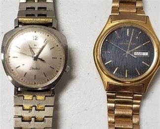 Pair of Hamilton Stainless Steel Watches ~ Hamilton Electric and Hamilton 8010 ~ both need batteries