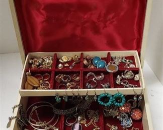Lot of Jewelry and Jewelry Box