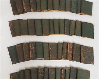 Set of 50 Antique Little Leather Library Corporation ~ New York ~ Redcroft Edition Books ~ Size: 4 in. x 3 in.
