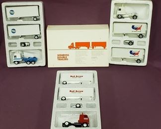 Winross Trucks ~ Scale: 1/64 ~ 3 Sets of Doubles w/Cab Over Trucks