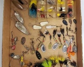 Wob~L~Rite, Atlantic Lure, Al's Gold Fish, Hildabrand Bang Tail, and Mepps Comet Lures