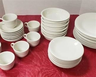 Fiesta White 8 Place Setting (missing one bowl / extra dinner plate)