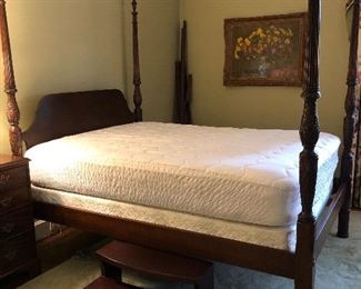 Beautiful Queen Mahogany Rice Bed by Maitland - Smith $850