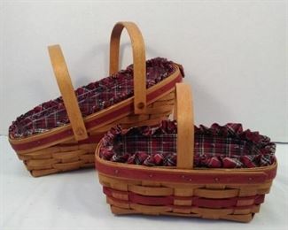 LONGABERGER SLEIGH YULETIDE TRADISTIONS BASKET WITH LINER AND PROTECTOR