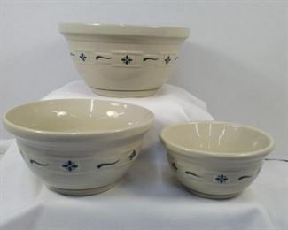 Longerberger 3 piece bowl set
