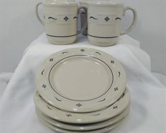 Longergerger Woven Traditions Mugs, bread, butter desert plate