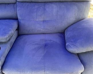 Electric suede microfiber loveseat
