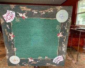 Antique Needlepoint TiltTop  Game table