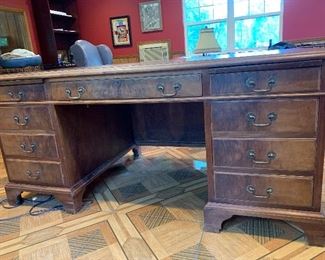 Antique Chippendale Desk Walnut and Burl 